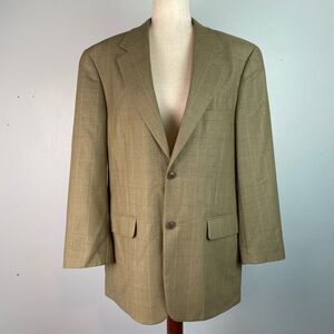 Club Room Tan Wool Blend Sport Coat Classic Cut Size 40R EUC